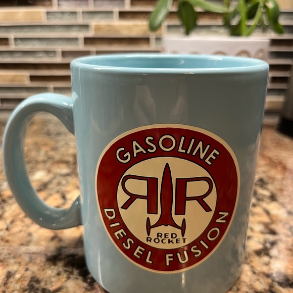 Funky Gasoline Diesel Fusion mug Red Rocket Blue and Red - Picture 3 of 12